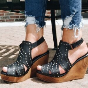 Leather Platform Sandals Size 8 New